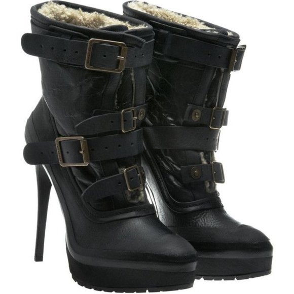 Burberry Leather Ankle Moto Boots - size 39 - Picture 2 of 6
